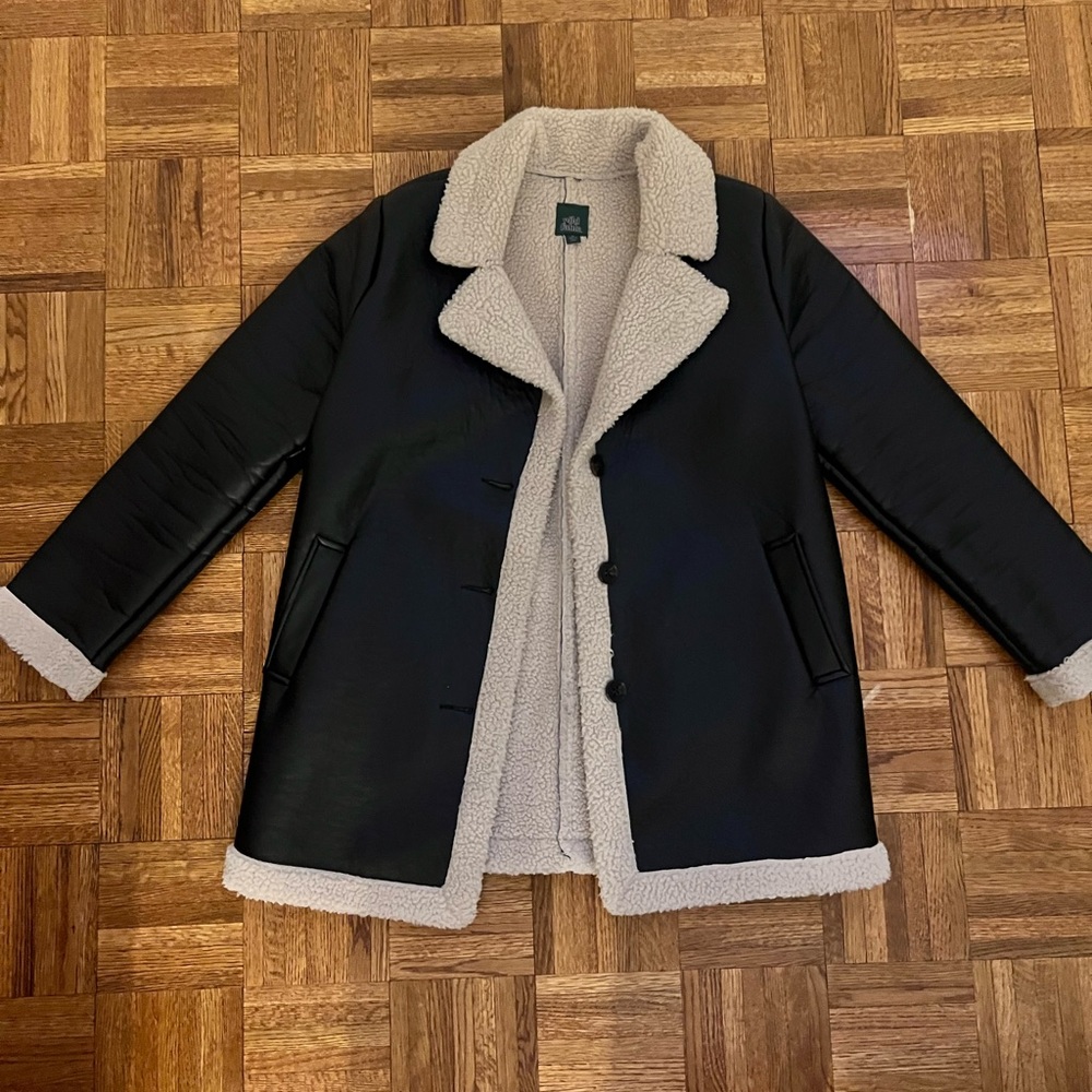 Wild Fable faux leather and shearling jacket